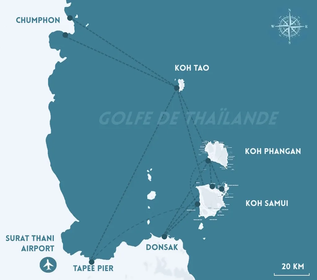 LIAISONS MARITIMES AU SUD DU GOLFE DE THAILANDE